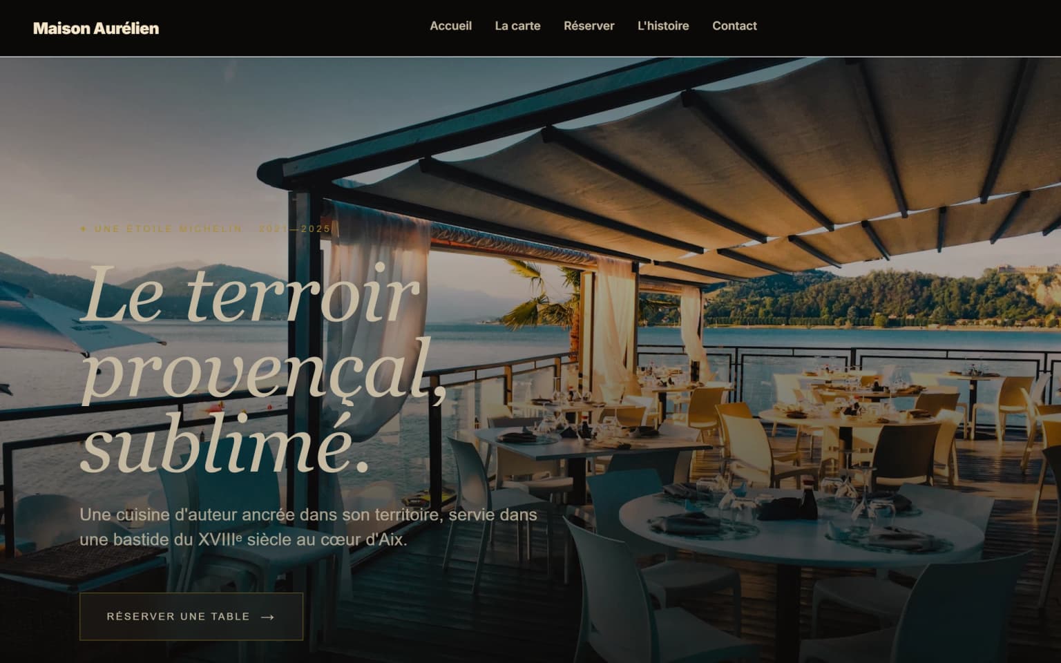 Aperçu du site démo Restaurant créé avec Modulyx